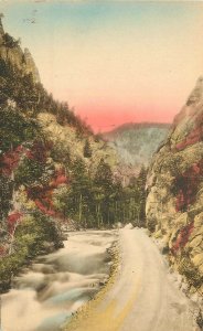 Postcard 1920s Sunny Scenes A Canyon Road Hand colored 23-4066