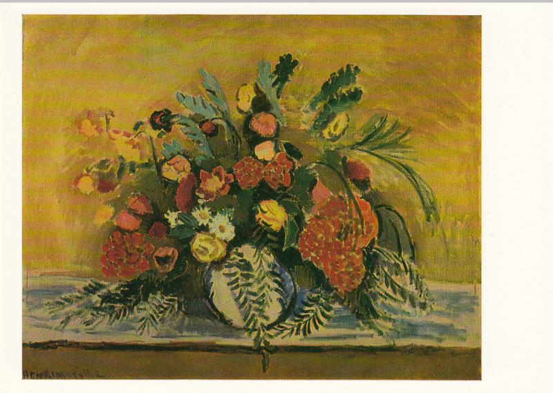 Postcard Art Henri Matisse Bouquet Of Flowers In A White Vase Topics Fine Arts Other Postcard Hippostcard