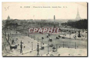 Old Postcard Paris Place de la Concorde Eiffel Tower
