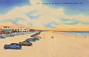 JACKSONVILLE BEACH FLORIDA~LOT OF 4 VINTAGE POSTCARDS-CARS-SURF-AERIAL-BOARDWALK