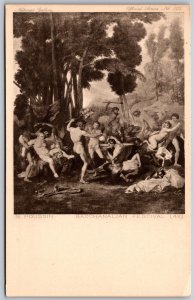 Vtg Art Bacchanalian Festival Artist Nicolas Poussin Postcard