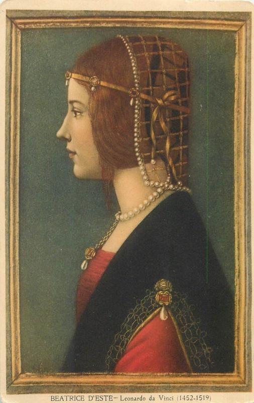 Beatrice d Este Leonardo da Vinci Topics Fine Arts Other Postcard