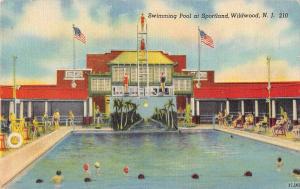 Wildwood New Jersey Sportland Swimming Pool Antique Postcard J48179