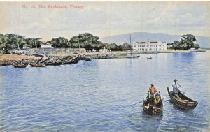 PENANG MALAYSIA MALAISIE~THE ESPLANADE~STRAITS SETTLEMENTS TINT PHOTO POSTCARD