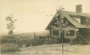 Alstead New Hampshire C-1910 Log Cabin Mrs. Chase RPPC Photo Postcard 21-4327