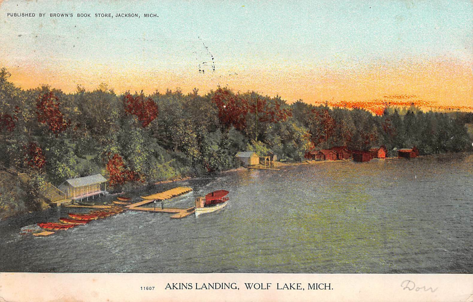 LPS88 Wolf Lake Michigan Akins Landing Postcard | United States ...