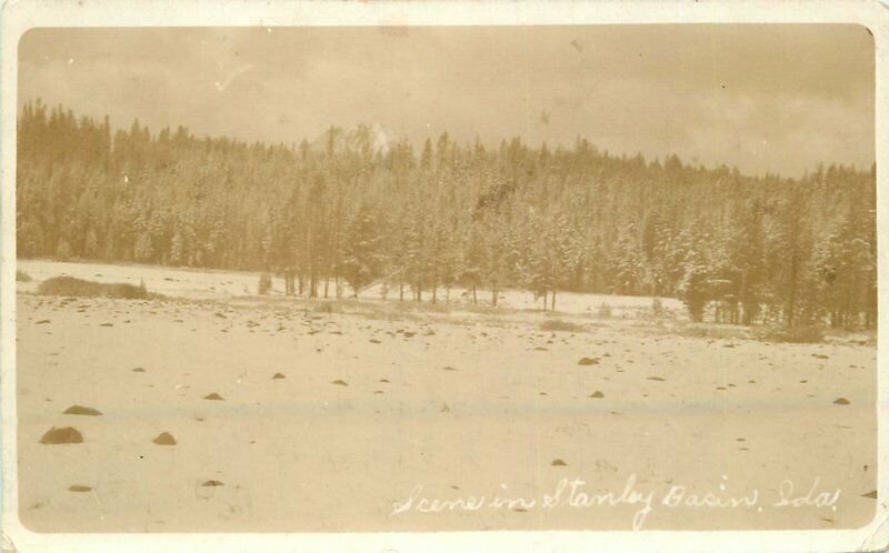 Stanley Basin Idaho Winter Scene RPPC Photo Postcard 21-7210