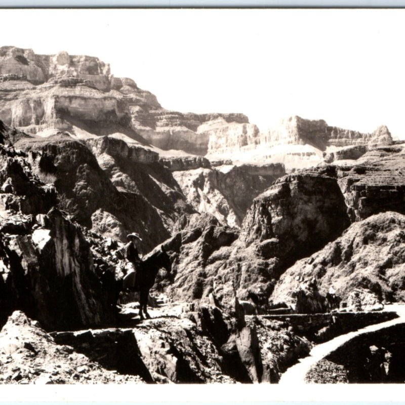 c1940s AZ WIld West Apache Trail RPPC Fish Creek Canyon Horse Real Photo PC A135