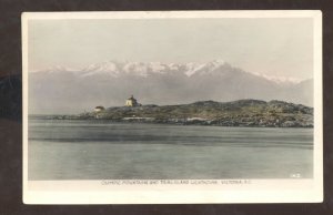 VICTORIA BRITISH COLUMBIA CANADA TRIAL ISLAND LIGHTHOUSE REAL PHOTO POSTCARD