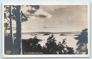 RPPC FRA KRISTIANIA FJORD, NORWAY ~ Birdseye View - Real Photo Postcard