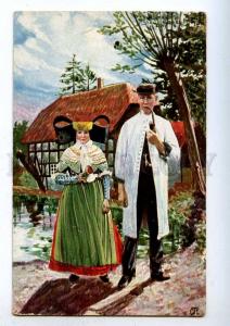 192110 GERMANY PORTA native dress smoking type Vintage RPPC
