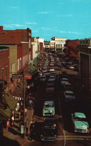 Vintage Postcard Downtown Shopping Area Union Square Hickory North Carolina NC
