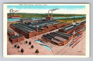 Hamilton OH-Ohio, Niles Tool Works, Air View, Vintage, Postcard 