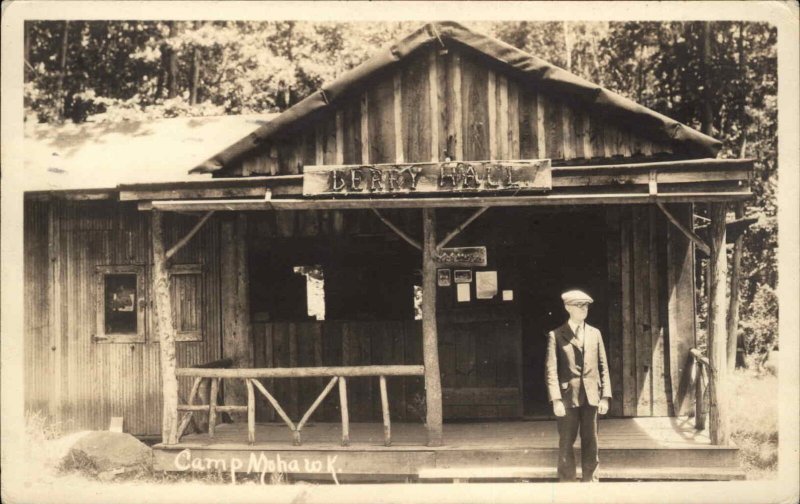 Litchfield CT Cancel Camp Mahalok Berry Hall 1932 Used Real Photo Postcard