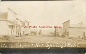 MT, Hot Springs, Montana, RPPC, Main Street, Business Section, 1917 PM, Photo