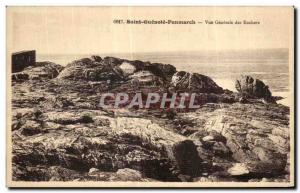 Old Postcard Saint Guenole Penmarch Vue Generale des Rochers