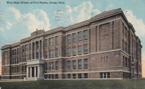 AKRON, Ohio, PU-1916; West High School At Five Points