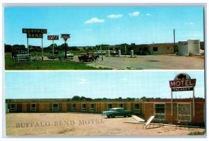 Potter Nebraska NE Postcard Buffalo Bend Motel Dual View c1950s Unposted Vintage