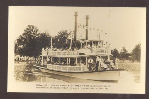 DRPPC DEARBORN MICHIGAN SUWANEE PADDLE BOAT STEAMER REAL PHOTO POSTCARD