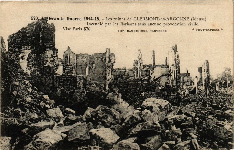 CPALa Grande Guerre-Les ruines de Clermont en Argonne (184210)