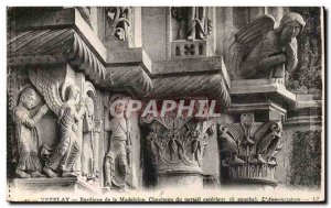 Vezelay Basilica Old Postcard Madeleine Capital of the portal outside the & #...