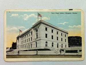 Vintage Postcard 1920's New Post Office Bangor ME Maine