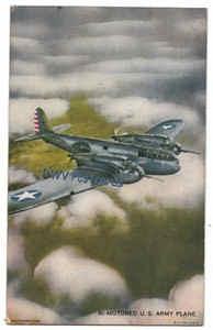 Mutoscope Card, Bi-motored US Army Plane