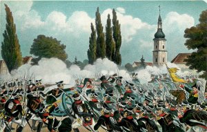 Set Of 8 Postcards Depicting Battle of Leipzig Napoleon French Troops