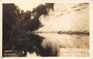 H84/ Springfield South Dakota Postcard RPPC c1910 River View Reflection 148