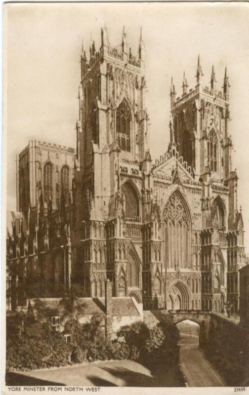 York Minster from North West, 1944 used real photo Postcard 