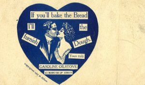 Vintage Comic Romantic I'll bake the Bread. in a Valentine.  L7