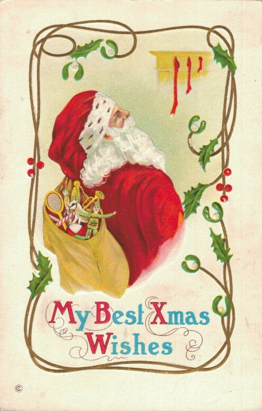 My Best Xmas Wishes - Santa Claus - Postcard 03.93