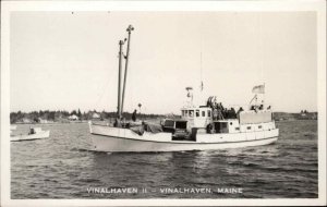 Vinalhaven Maine Vinalhaven II Car Ferry Real Photo Vintage Postcard
