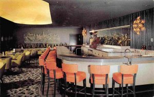 Stratolounge Bar Interior General Mitchell Airport Milwaukee WI 1955c postcard