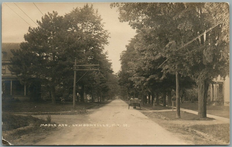 LYNDONVILLE NY MAPLE AVENUE ANTIQUE REAL PHOTO POSTCARD RPPC