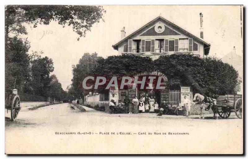 Old Postcard Beauchamps instead of & # 39eglise Cafe wood Beauchamps