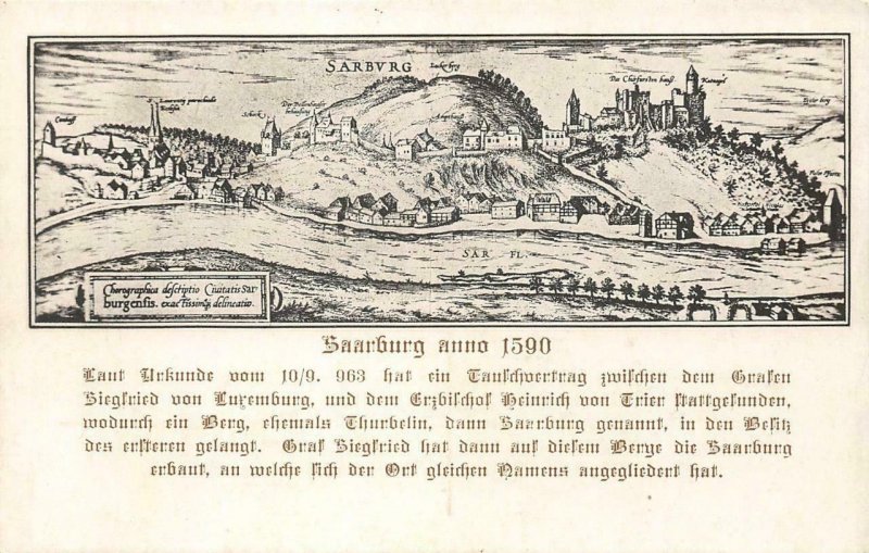 Saarburg anno 1590 Sarbvrg Germany c1910s Vintage Postcard