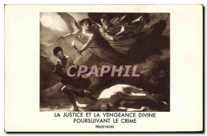 Old Postcard Prud'Hon Justice and Divine Vengeance Pursuing Crime