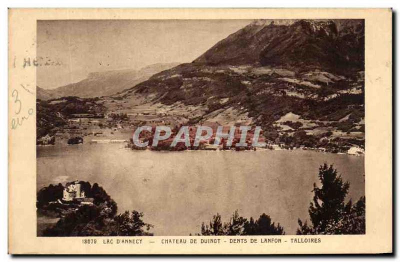 Old Postcard Lake D & # 39Annecy Chateau De duingt Teeth From Lanfon Talloires