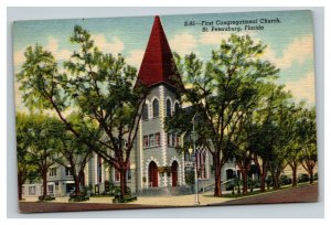 Vintage 1940's Postcard First Congregational Church St. Petersburg Florida