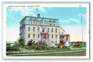 1942 Sacred Heart Convent, Jackman Maine ME Vintage Posted Postcard 