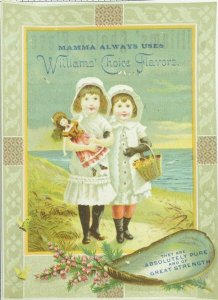 1880's Williams Choice Flavors Quack Medicine Victorian Trade Card #2 #F