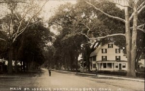 Simsburg Connecticut CT Main St. North c1920 Real Photo Postcard