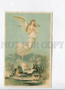 3170086 X-MAS Christmas Winged ANGEL vintage Color LITHO PC