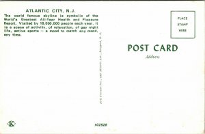 Atlantic City NJ New Jersey Skyline Swimming Sunbathing VTG Postcard UNP Unused 