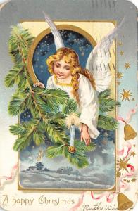 Christmas Post Card Old Vintage Antique Xmas Postcard Damaged