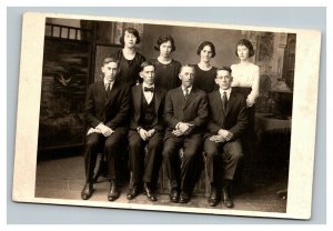 Vintage 1921 RPPC Postcard Photo of Family Group on Christmas