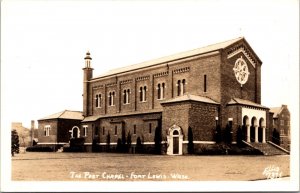 Real Photo Postcard The Post Chapel in Fort Lewis, Washington