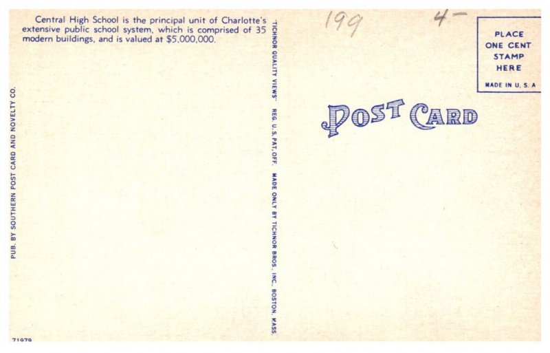 North Carolina Charlotte Central High School