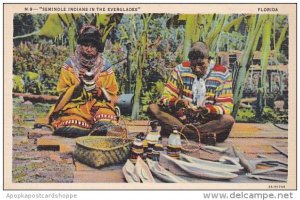 Seminole Indians In The Florida Everglades Curteich